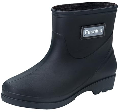 Botas de lluvia para mujer, botas de agua de caña corta, botas de goma antideslizantes, impermeables, de media altura, botas cálidas, cómodas, para jardín, para actividades al aire libre, jardinería