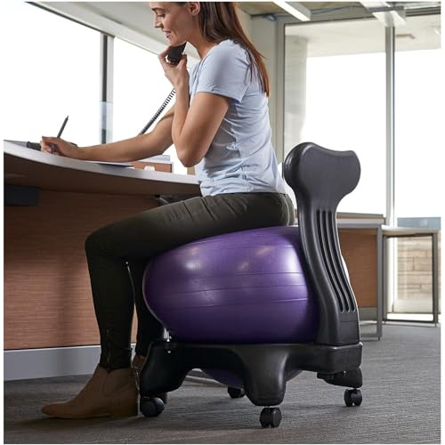 Silla de pelota de yoga resistente para adultos, asiento de equilibrio inflable para fortalecer el núcleo, perfecto para uso en la oficina, apoyo fisioterapéutico y sentarse activamente