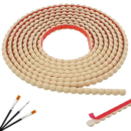 JSIWOTH Moulure Perlée Autocollante PVC 3,05m Couleur bois