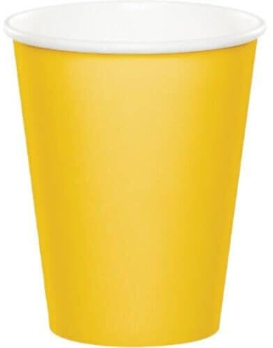 Disposable Paper Cups | Sunshine Yellow | 8 Pcs.