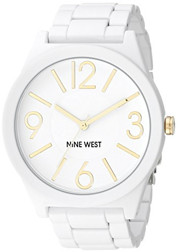Nine West Damen-Armbanduhr mit mattem Gummi, NW/1678WTWT