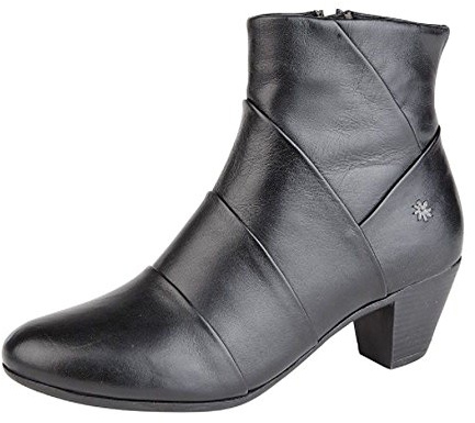 Cipriata Women's Ladies Leather Comfort Mid Heel Ankle Boots Memory Foam Black Size 3 UK