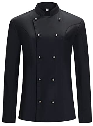 MISEMIYA - CHAQUETA COCINERA MUJER - UNIFORMES CHEF MUJER CHAQUETA MUJER DE COCINA - Ref.848 - XL, Chaquetas Cocinera 848 - Negro