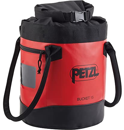 PETZL, Bucket 15, Self -Supporting Holder Bag, Red, 15 Liters, Unisex-Adult