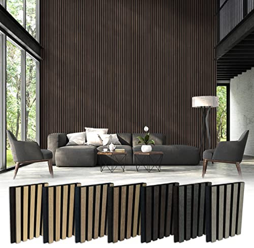 HEXIM Akustikpaneele 1,48 m² Lamellenwand Paneele MDF Wandverkleidung Holz Lamellen - (1 Paneel - oiled oak) Holzverkleidung Holzwand Acoustic panel