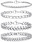 TempBeau Armband Herren Silber Armreif : 4Pcs Armbänder für Männer Edelstahl 21cm Armreif Panzerkette Hip Hop Rapper Glieder Link Armkette Modeschmuck fur papa freund Schmuck Geschenk