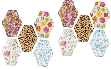 NIYANGLE 10 Piezas compresas menstruales de tela compresas menstruales reutilizables compresas maternity postparto Compresas postparto toalla sanitaria de tela toalla sanitaria lavable