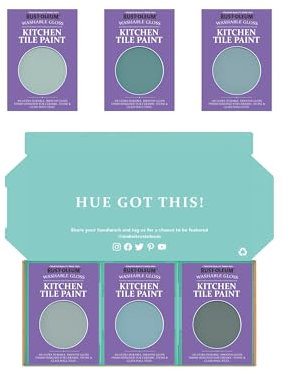 Rust-Oleum Kitchen Wall Tile Paint in Gloss Finish – Ocean Blues Tester Box