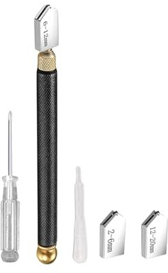 5 Piezas Herramienta de Corte de Cristal, Cortador de Vídrio,Herramienta de Corte de Vidrio, Herramienta de Corte de Vidrio con Punta de Carburo,Máquina Corte de Vidrio