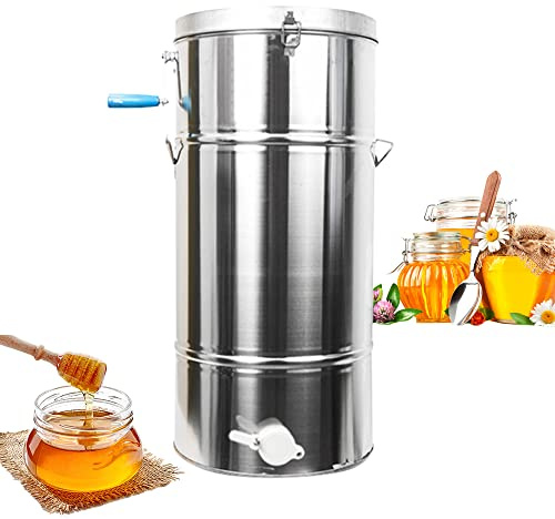 YINZINR Honey Extractor Separator, 2-Frame Stainless Steel Honey Extractor Manual Honey Extractor Honey Drum Spinner, Beekeeping Extraction Apiary Centrifuge Equipment