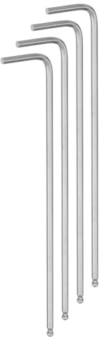 sourcing map 4pcs Ball End Hex Key Wrench 2.5mm L-Shape Extra Long Arm Hexagon Metric Wrenches Chrome Vanadium Steel Repairing Tool for Home Repair