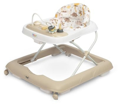 CARETERO - Lauflernhilfe für Babys - Babywalker Nel - ab 6 Monaten mit Lerntafel - Spiel und Lauflernwagen - Laufen Lernen und Entwicklung der Feinmotorik - Spielecenter Laufstuhl Laufhilfe - Braun