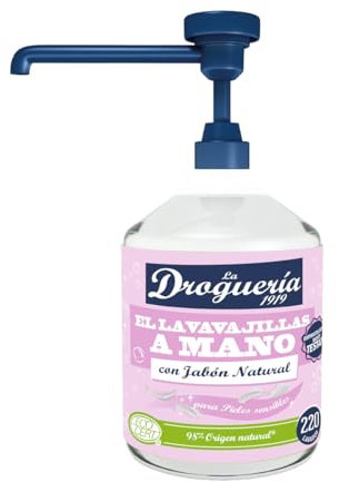 LA DROGUERIA - El Lavavajillas a Mano con Jabón Natural | Poder Desengrasante y Cuidado de las Manos | Formato con Dosificador