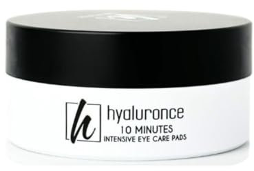 hyaluronce 10 Minute Eye Care Pads mit Peptiden – Sofort glättende & abschwellende Augenpads schon nach 10 Minuten, Feuchtigkeitsspendend mit Hyaluronsäure, 60 Pads