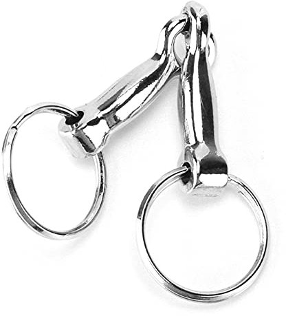 OPPWONG Ring-Trensengebiss, Pferde-Schlüsselanhänger, Pferdegebiss-Schlüsselanhänger, Zinklegierung, Pelham-Schlüsselanhänger, Einzelverbinder, Trensengebiss-Schlüsselanhänger,
