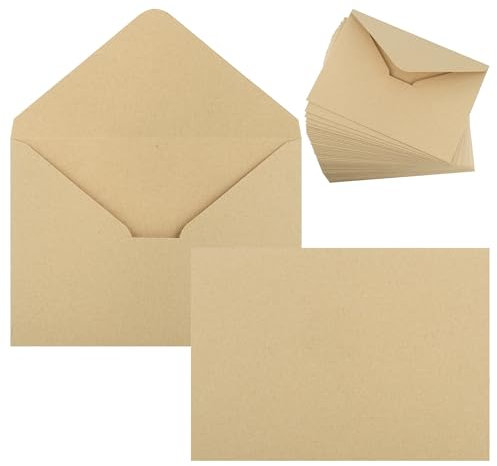 JIANTA 60x Briefumschläge B6 Kraftpapier Brief-Umschlag Briefkuvert ohne Fenster, Vintage Kraft Umschläge Braun für Briefe, Einladungen, Hochzeit-Karten, Grußkarten, Postkarten(125 x 176 mm, 120gsm）