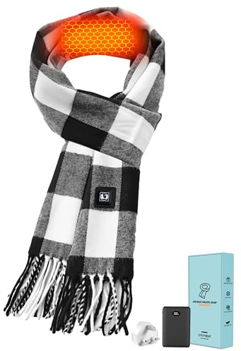 CYCYHEAT 10000mAh Heated Scarf - Neck Warmer Battery Powered, Men and Women Rechargeable USB Heating Scarfs, Upgraded Battery Pack&Heating Element