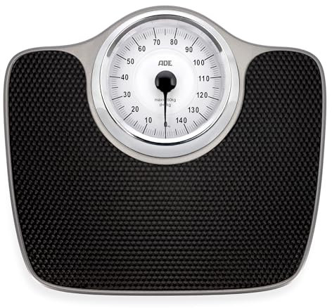 ADE Bilancia pesapersone analogica fino a 150 kg | bilancia meccanica con ampia superficie antiscivolo | scala extra large completamente visibile