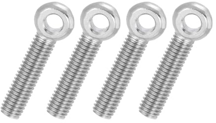 PATIKIL 4 Pcs Boulon à Œil M8x40mm Boulon à Œillet de Levage pour Balancement d'Épaule, Vis Filetage Complet en Acier Inoxydable 304, Filetage Métrique Trou Coulissant, Couleur Argentée