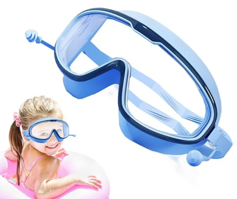Genérico Lunettes de natation pour enfants HD anti-buée imperméables réglables Équipement de protection de sécurité pour les courses, l'entraînement en apnée, la plongée, la plage, le lac