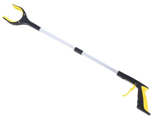 Pince à litière Pliable de 81cm, 2 pièces, Portable, à Long Manche, Bras de ramassage, Extension des déchets de Jardin, Outils de ramassage(Yellow)