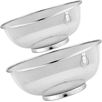 ELAYARD Colador Adecuado para Colar Pasta de Malla Fina de Acero Inoxidable para Cocina Cuenco Diseño Ergonómico y Gran Capacidad Verduras y Leche de Soja en Comidas Familiares