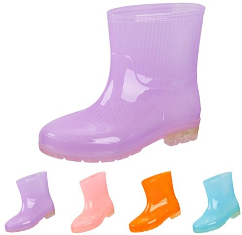 Botas de goma para mujer, media altura, 40 colores, botines de lluvia para mujer, con tacón, zapatos de lluvia, impermeables, ligeros, cómodos, antideslizantes, informales, Rosa., 35 EU