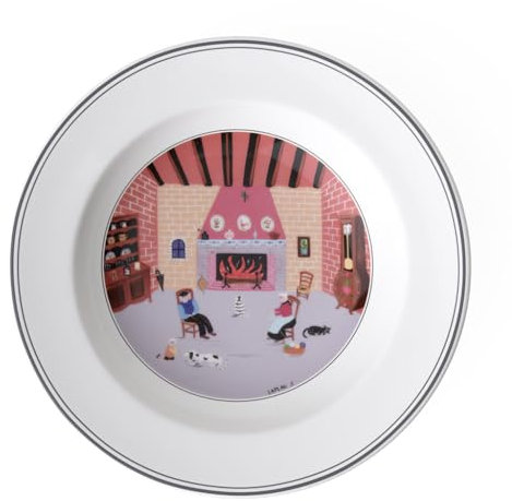 Villeroy & Boch – Design Naif Assiette Creuse Cheminée 21 Cm, Garanti Lave-Vaisselle, Compatible Micro-Ondes, Vaisselle, Soupe, Bol Ceramique, Porcelaine Premium, Blanc/Multicolore