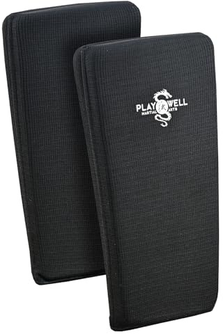 Playwell Martial Arts Black Elasticated Full contact Padded Both sides Forearm Guards - Large