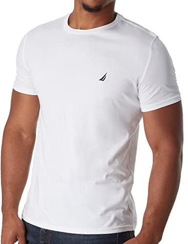 Nautica mensV61704Short Sleeve Solid Crew Neck T-Shirt Short Sleeves T-Shirt - White - Medium