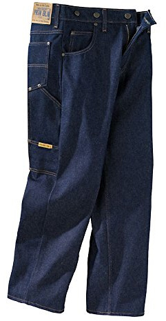 Prison Blues Men's Work Jeans (7 Pocket) with Suspender Buttons - Rinsed Blue 42 x 34