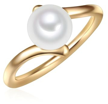 Valero Pearls Bague avec perle pour Femme en Argent sterling