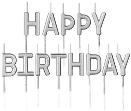 Grattis på födelsedagen ljus set, metalliska tårtljus grattis på födelsedagen brev ljus kopp cupcake toppers för bröllop födelsedagsfest baby möhippa årsdag tårtdekorationer tillbehör silver