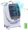 FISHTEC Mini-Klimagerät – Zerstäuber und Luftkühler – tragbarer Ventilator wiederaufladbar USB – 3 Geschwindigkeitsstufen – leise – 2 Wassertanks – 360 ° drehbar – ohne Ablauf