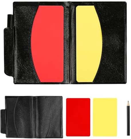 NQEUEPN Referee Cards Set, 2pcs Referee Penalty Cards with Card Holder Soccer Referee Red and Yellow Warning Cards for Football Soccer Volleyball Sports Game Men's Officials