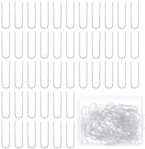 Teaaha 100 PCS Sewing U Pins, 0.9 Inch Fork Pin Double Blocking Pins for Knitting Stainless Steel Multipurpose Straight Quilting Needle Crafts Pin for DIY Sewing Jewelry Craft Making Home Decor