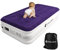 CHILLSUN Single Airbed, Inflatable Air Mattress with Built-in Pump, Double-High Air Bed in 2 Mins Self-Inflation/Deflation, Flocked Surface Guest Blow Up Bed 191cm L x 99cm W x 41cm H