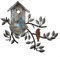 Birds Wall Art Decor, Metal Tree with Birdhouse Wall Art Hanging Outdoor Wall Brown for Indoor Outdoor Garden