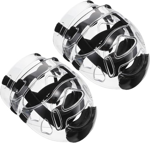 BESPORTBLE Lot de 2 Casques de Taekwondo Petite Taille en Matériau Léger Protection Faciale Amovible, Équipement de Combat pour Entraînement Sportif et Arts Martiaux Adultes et Jeunes
