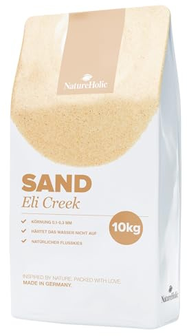 NatureHolic Akvarium Sand extra fin I vattenneutral naturlig kosmetisk sand för vattenscaping, för akvarier med pansarhavskatt och grävande akvariesniglar I fin natursand 3 kg