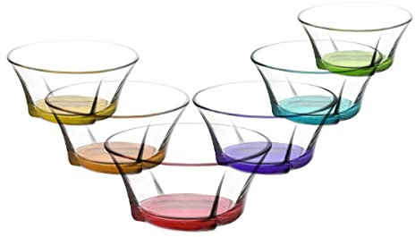 Gurallar Artcraft Lot de 6 Bols à Dessert en Verre Multicolore 310 CC
