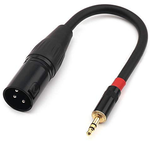 NANYI XLR stecker mikrofonkabel 3.5mm TRS Stereo Stecker auf XLR Stecker Interconnect Audio Mikrofon Kabel, Geeignet für iPod, Handy, aktive Lautsprecher, Bühne, DJ, Studio Audio-Konsole, 0.2 Meter