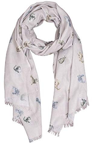 Wrendale Designs by Hannah Dale - Glamour Puss Lightweight Cat Scarf - 70cm by 190cm