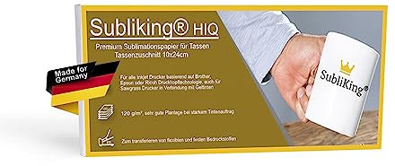 Subliking® HiQ Premium Sublimationspapier – 120 g/m² Transferpapier (10 × 24 cm, 100 Blatt) schnelltrocknend, wischfest & kompatibel mit Sublimation und Sublitex