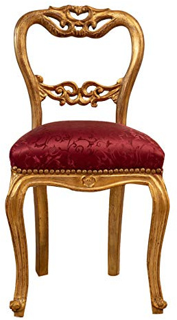 Biscottini Silla Luis XVI 83x45x43 cm | Butacas para Dormitorio | Sillon Barroco | Silla Antigua tapizada | Sillon orejero Vintage | Sillon Antiguo