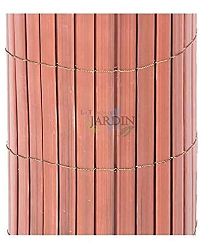 Suinga CANNE DA OCCULTAMENTO IN PVC 1,5 x 3 m, marrone teak DOPPIO LATO per giardini e terrazze.