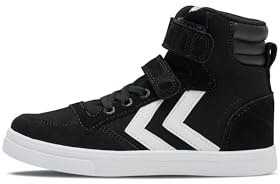 hummel Slimmer Stadil High Unisex Bambini Athleisure Sneaker con Chiusura in Velcro, Nero, 27 EU