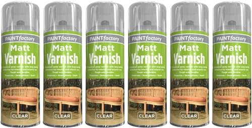 YSAMAX All Purpose Matt Varnish Professional Spray for Furniture, Metal, Wood, Plastic, Glass and More 250ml (Pack of 6)
