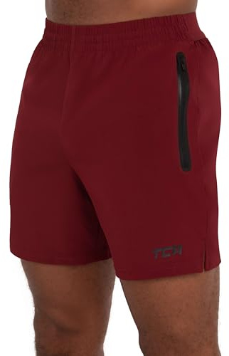 TCA Elite Tech Pantaloncini Corti Uomo Sportivi da Corsa con Tasche Laterali con Zip - Marrone Scuro, XL