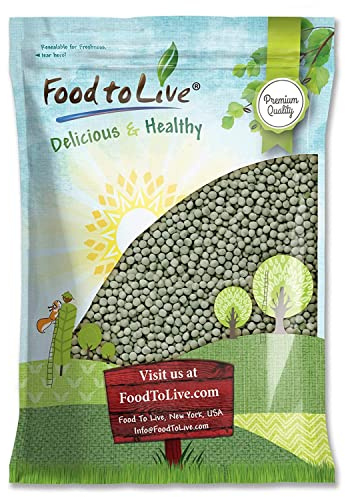 Food to Live - Whole Dried Green Peas, 10 Pounds - Green Vatana, Sproutable, Vegan, Kosher, Bulk. Pre-Soak Needed. Rich in Protein, Fiber, Potassium